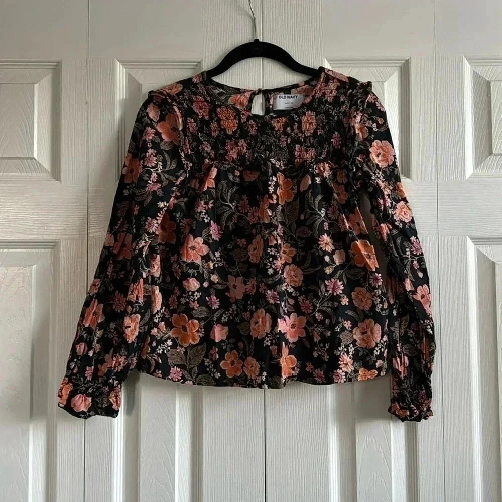 Old Navy Girls Ruffle Long Sleeve Floral Top size XL